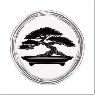 Monochrome Bonsai Tree Elegance No. 569 Posters and Art